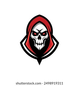 Grim Reaper Skull Logo Vector Illustration, Grim reaper logo for your design