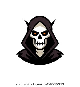 Grim Reaper Totenschädel Logo Vektorgrafik, Grim Reaper Logo für Ihr Design