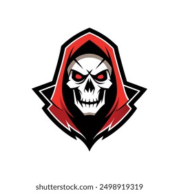 Grim Reaper Totenschädel Logo Vektorgrafik, Grim Reaper Logo für Ihr Design