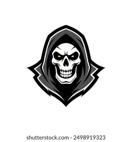 Grim Reaper Totenschädel Logo Vektorgrafik, Grim Reaper Logo für Ihr Design