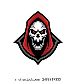 Grim Reaper Totenschädel Logo Vektorgrafik, Grim Reaper Logo für Ihr Design