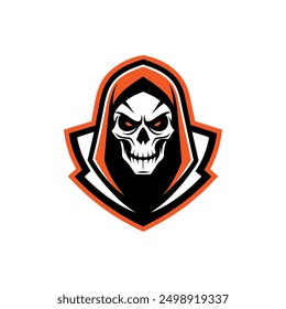 Grim Reaper Totenschädel Logo Vektorgrafik, Grim Reaper Logo für Ihr Design