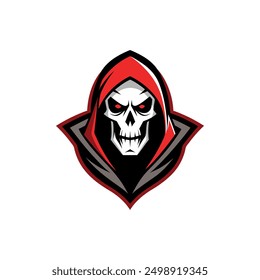 Grim Reaper Totenschädel Logo Vektorgrafik, Grim Reaper Logo für Ihr Design