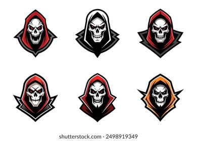 Grim Reaper Skull Logo Vector Illustration, Grim reaper logo for your design