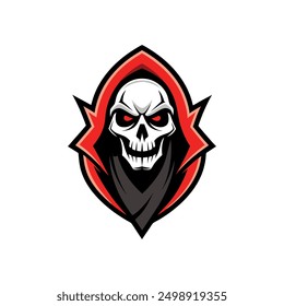 Grim Reaper Totenschädel Logo Vektorgrafik, Grim Reaper Logo für Ihr Design