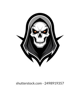 Grim Reaper Totenschädel Logo Vektorgrafik, Grim Reaper Logo für Ihr Design