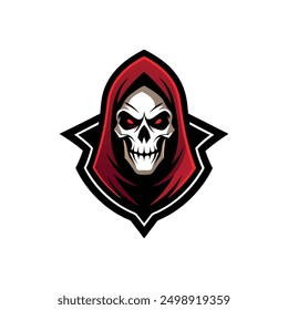 Grim Reaper Totenschädel Logo Vektorgrafik, Grim Reaper Logo für Ihr Design