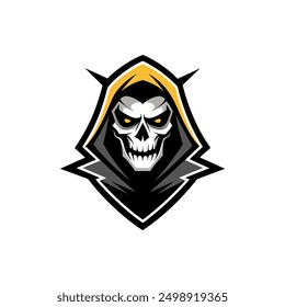 Grim Reaper Totenschädel Logo Vektorgrafik, Grim Reaper Logo für Ihr Design