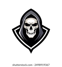 Grim Reaper Totenschädel Logo Vektorgrafik, Grim Reaper Logo für Ihr Design