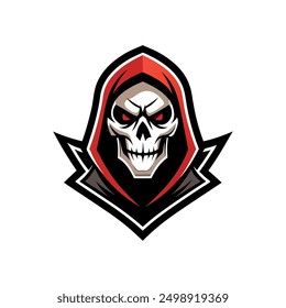 Grim Reaper Totenschädel Logo Vektorgrafik, Grim Reaper Logo für Ihr Design