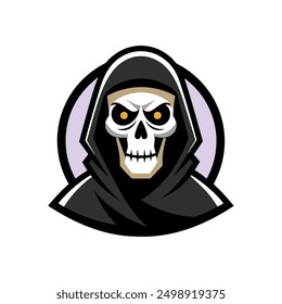 Grim Reaper Totenschädel Logo Vektorgrafik, Grim Reaper Logo für Ihr Design