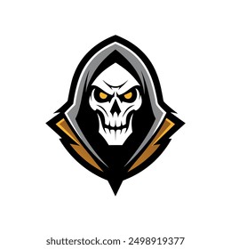 Grim Reaper Totenschädel Logo Vektorgrafik, Grim Reaper Logo für Ihr Design