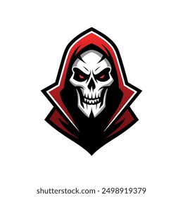 Grim Reaper Totenschädel Logo Vektorgrafik, Grim Reaper Logo für Ihr Design