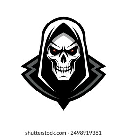 Grim Reaper Skull Logo Vector Illustration, Grim reaper logo for your design