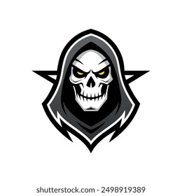 Grim Reaper Totenschädel Logo Vektorgrafik, Grim Reaper Logo für Ihr Design