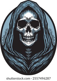 Grim reaper skull tattoo design art which can be used for your stuff
