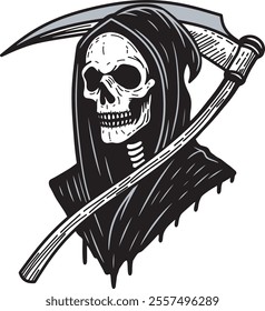 Grim reaper skull tattoo design art which can be used for your stuff
