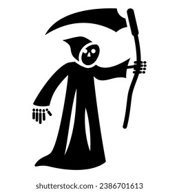 Grim Reaper solid icon, Halloween concept, Death with scytheman sign on white background, grim reaper with scythe icon in glyph style for mobile concept and web design. Vector graphics