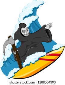 Grim Reaper Surfing Wave