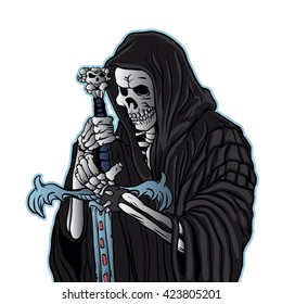 grim reaper with sword .