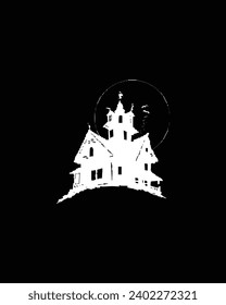 Grim Reaper Symbol Logo on White Background. Decal Stencil Tattoo Design.