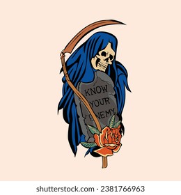 Grim Reaper Tattoo Art Illustration