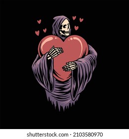 grim reaper tattoo illustration vector design