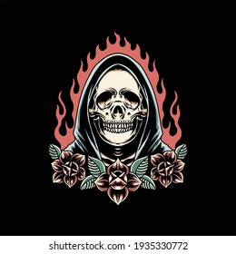 Grim Reaper Tattoo Vector Design