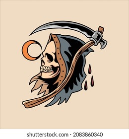 grim reaper tattoo vector design