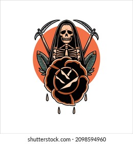 grim reaper tattoo vector design