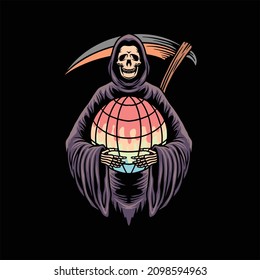 grim reaper tattoo vector design