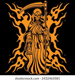 grim reaper tattoo, vector EPS 10