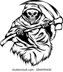 The grim reaper use the big hood and hold scythe