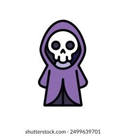 Grim Reaper vector art, perfect for spooky designs, Halloween decor, and gothic illustrations.