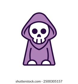 Grim Reaper vector art, perfect for spooky designs, Halloween decor, and gothic illustrations.