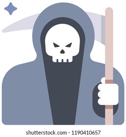 Grim reaper vector illustration in flat color design