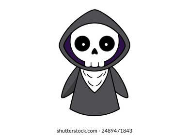 Grim Reaper vector illustration perfect for Halloween-themed designs and decorations.