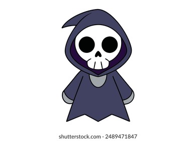 Grim Reaper vector illustration perfect for Halloween-themed designs and decorations.