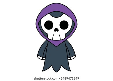 Grim Reaper vector illustration perfect for Halloween-themed designs and decorations.