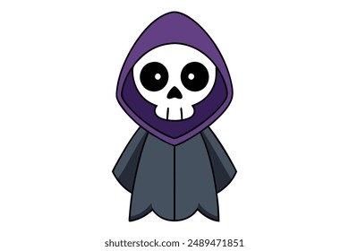 Grim Reaper vector illustration perfect for Halloween-themed designs and decorations.