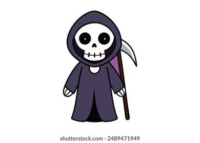 Grim Reaper vector illustration perfect for Halloween-themed designs and decorations.