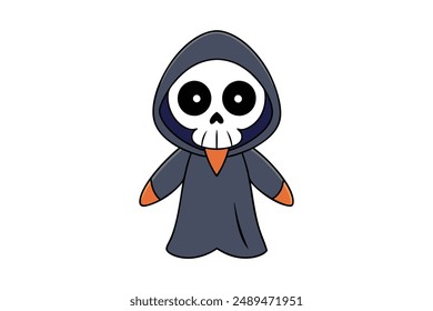 Grim Reaper vector illustration perfect for Halloween-themed designs and decorations.