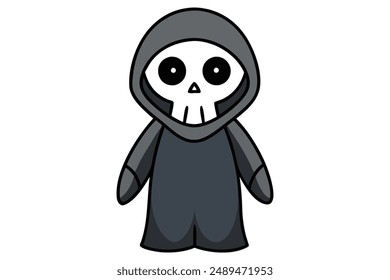 Grim Reaper vector illustration perfect for Halloween-themed designs and decorations.