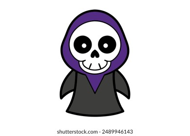 Grim Reaper vector illustration perfect for Halloween-themed designs and decorations.