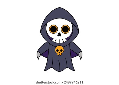 Grim Reaper vector illustration perfect for Halloween-themed designs and decorations.