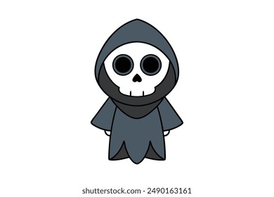 Grim Reaper vector illustration perfect for Halloween-themed designs and decorations.