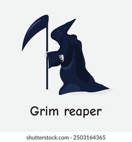 Grim Reaper Vector Illustration: Spooky Halloween Death Design