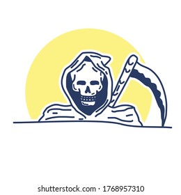 Grim Reaper vector illustration for wallpaper, t-shirt design, web design .etc