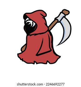 Grim reaper vector wizard illustration Skull illustration logo
