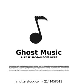 grim reaper wand and not music logo vector design template